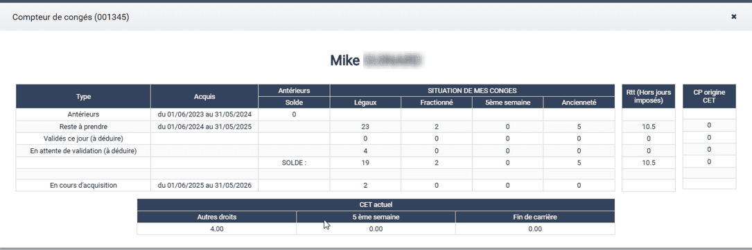 Gestion des compteurs de congés dans le logiciel ERP HexaOpale